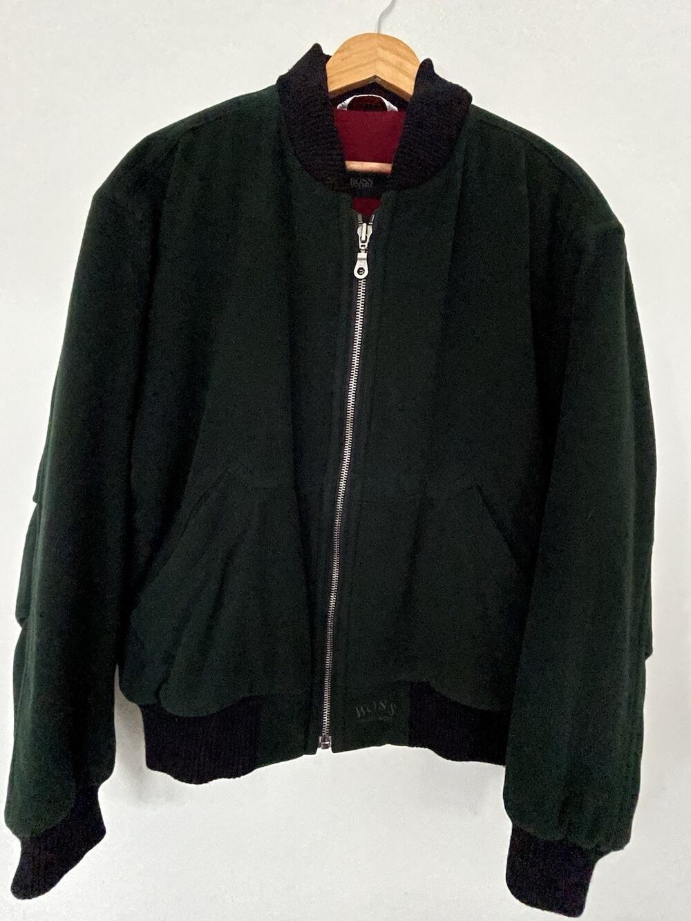 Vintage 90s Hugo Boss Crissan Cashmere Wool Bomber Jacket Mens L